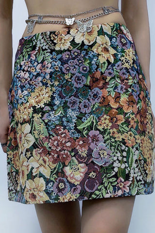 Floral Jacquard Tube Top Skirt Set