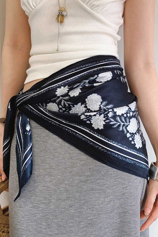 Floral Print Tie-Waist Scarf