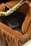 Fringed Crossbody Bag with Metal Studs