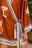 Graphic Wrap Tunic Dress