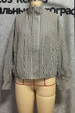Plaid Mock Neck Long Sleeve Jacket