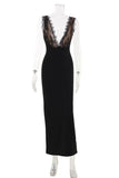 Lace V-Neck Sleeveless Bodycon Dress