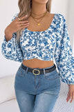 Floral Puff Sleeve Crop Top