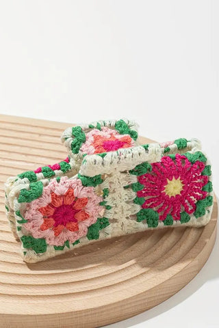 Crochet Floral Hair Claw