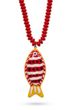Fish Pendant Beaded Necklace