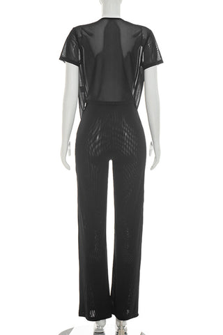Draped V-Neck Pants Set