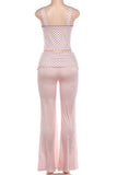 Polka Dot Sweetheart Crop Top and Pants Set