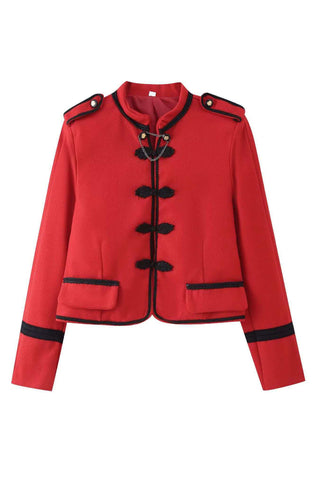Military-Inspired Trim Detail Jacket
