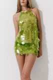 Sequin Halter Sleeveless Mini Dress