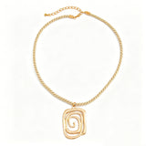 Abstract Spiral Pendant Necklace