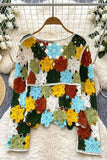 Crochet V-Neck Long Sleeve Cardigan