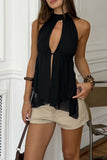 Halter Neck Layered Tank Top