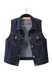 Collared Button-Front Denim Vest