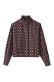 Polka Dot Mock Neck Crop Jacket