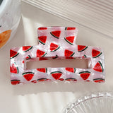 Fruit Print Rectangle Claw Clip