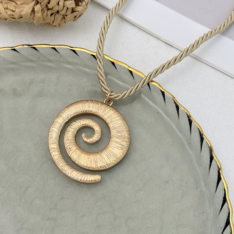 Abstract Spiral Pendant Necklace