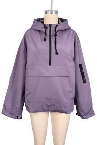 Half-Zip Hooded Anorak Jacket