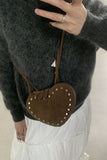 Studded Heart Shape Crossbody Bag