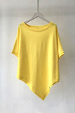 Asymmetrical Hem Crew Neck T-Shirt
