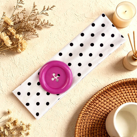 Button Accent Polka Dot Headband