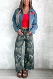 Camouflage Print Wide-Leg Casual Pants