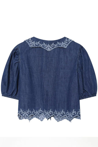 Floral V-Neck Puff Sleeve Blouse