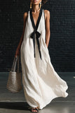 Sleeveless Tie-Front Casual Dress
