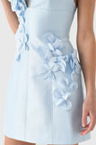 Floral Applique Sweetheart Mini Casual Dress