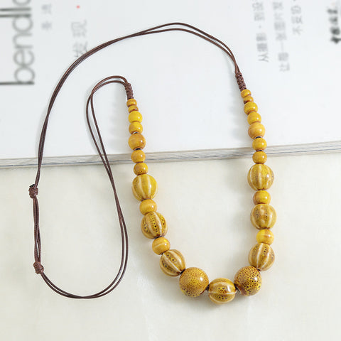 Boho Beaded Cord Necklace