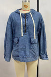 Long Sleeve Drawstring Zip Hoodie