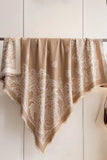 Paisley Print Fringed Square Scarf