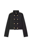 Button Double-Breasted Crop Jacket