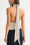 Halter-Neck Polka Dot Tank Top