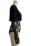 Lace Sheer One-Shoulder Bodysuit