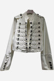Military-Inspired Buttoned Jacket