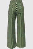Striped High-Waist Straight Jeans