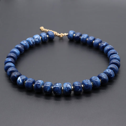 Heart-Pendant Beaded Necklace