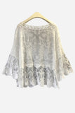 Lace Trim Flowy Blouse
