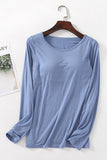 Long Sleeve Scoop Neck Bra Top
