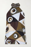 Abstract Geometric Halter Skirt Set