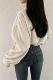 Ribbed Button-Front Collared Jacket