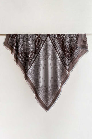 Paisley Print Fringed Scarf