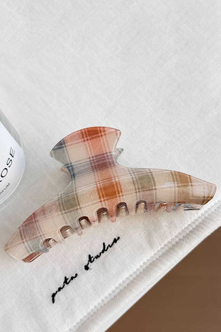 Plaid Acrylic Claw Hair Clip