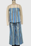Strapless Striped Pants Set