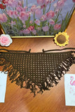 Crochet Fringe Triangle Scarf