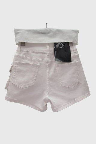 High-Waist Cargo Pocket Denim Shorts
