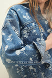 Floral Print Oversized Denim Jacket