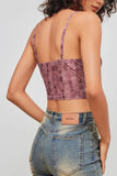 Tie-Front Ruffle Lace Trim Cami