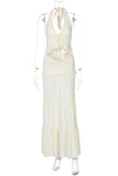 Halter Tie-Back Skirt Set