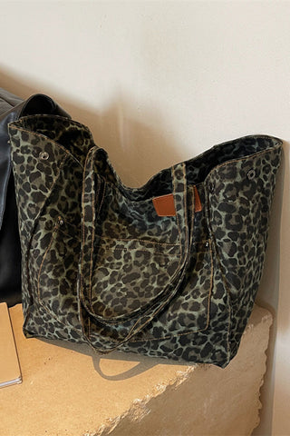 Leopard Print Large Tote Bag